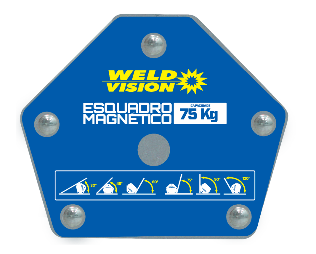 Esquadro Magnético Hexagonal de 75 Kg